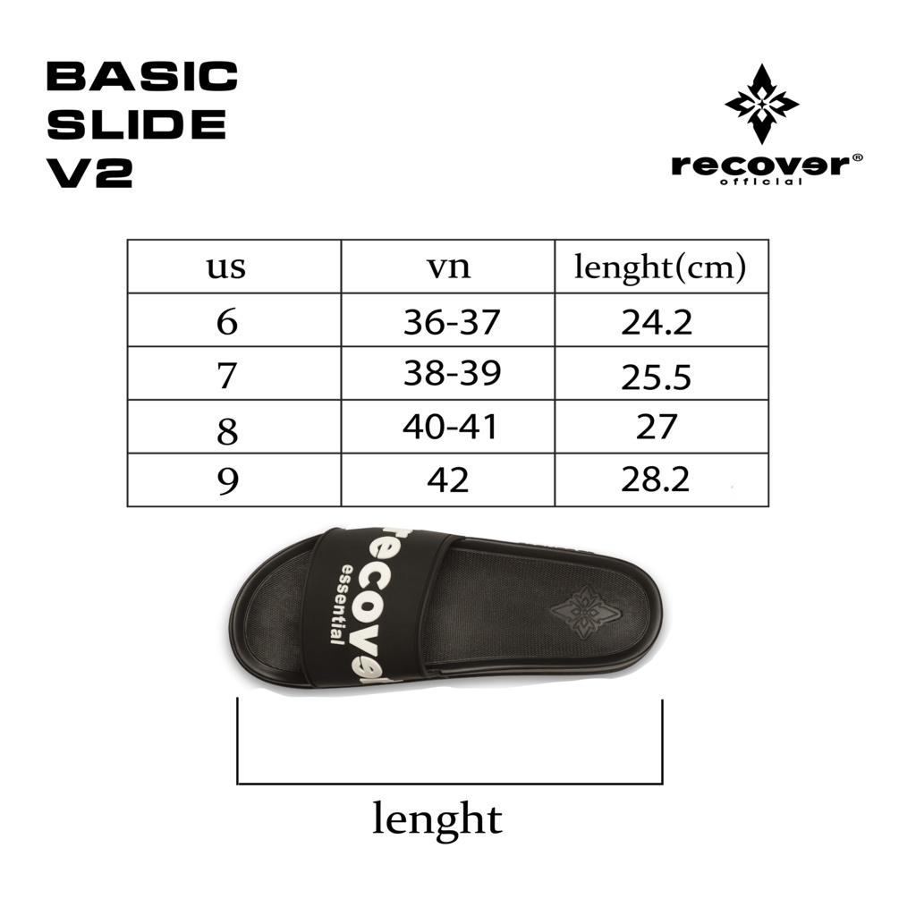 Dép Recover Basic V2 (tặng 1 túi tote hoặc 1 đôi tất)