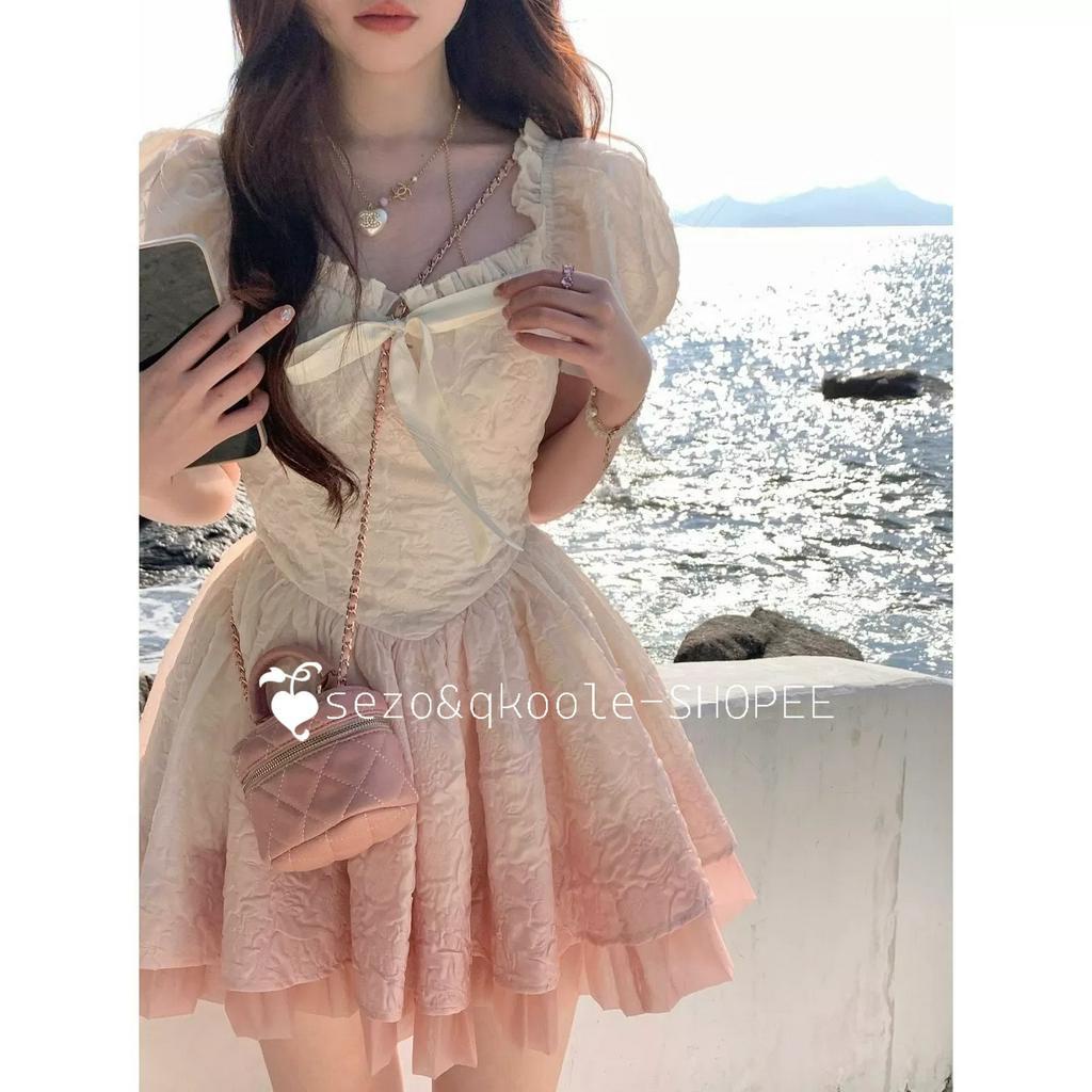 qkoole  Mới Đầm Công Chúa Phối Màu gradient Ngọt Ngào Xinh Xắn Cho Nữ