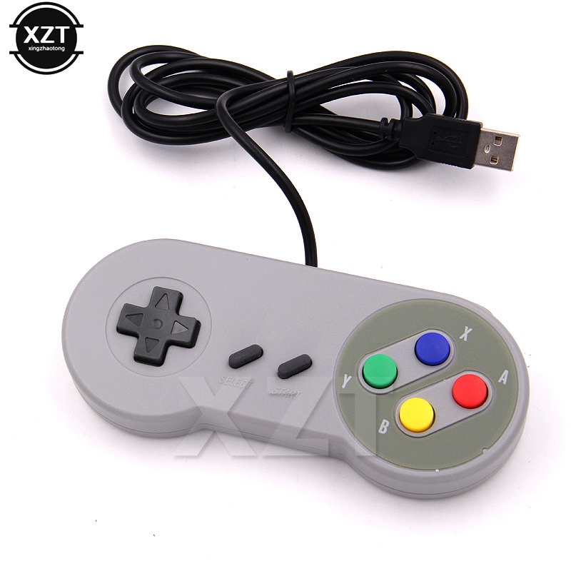 Cổ Điển Retro Siêu USB Bộ Điều Khiển Tay Cầm Chơi Game Cần Điều Khiển Cho Nintendo Cho SNES Bộ Điều 