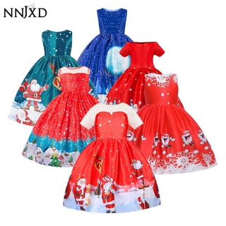 Đầm công chúa họa tiết Giáng Sinh NNJXD dành cho bé gái hóa trang Halloween/dự dạ tiệc