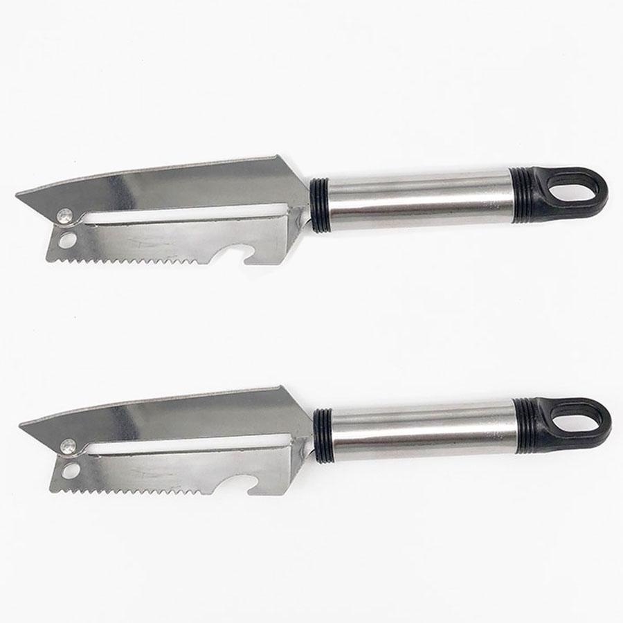 Dao Nạo Gọt Củ Quả 2 Lưỡi Kèm Bật Bia bằng inox
