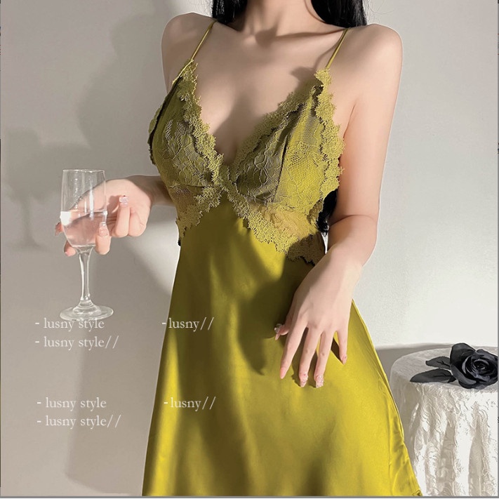 (M.72) Váy ngủ sexy cao cấp có mút ngực Đầm mặc nhà gợi cảm quyến rũ | BigBuy360 - bigbuy360.vn