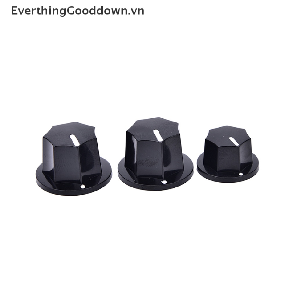 Everthinggooddown Set 3 Nút Điều Chỉnh Âm Lượng amp Bằng Nhựa Màu Đen Phong Cách jazz bass guitar