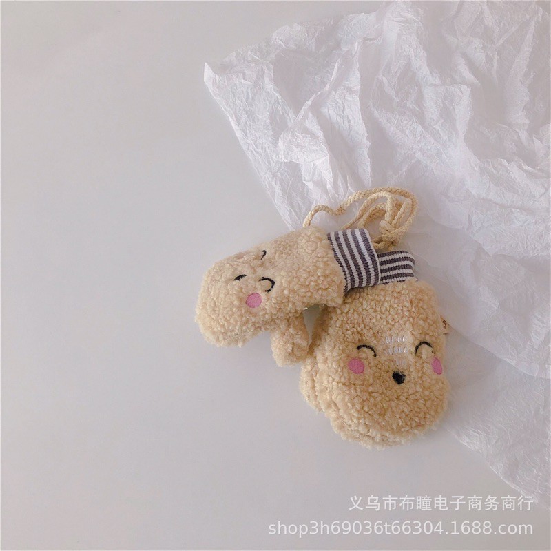 Găng tay len dành cho bé trai, bé gái hình mặt cười ấm áp mùa đông mã T16