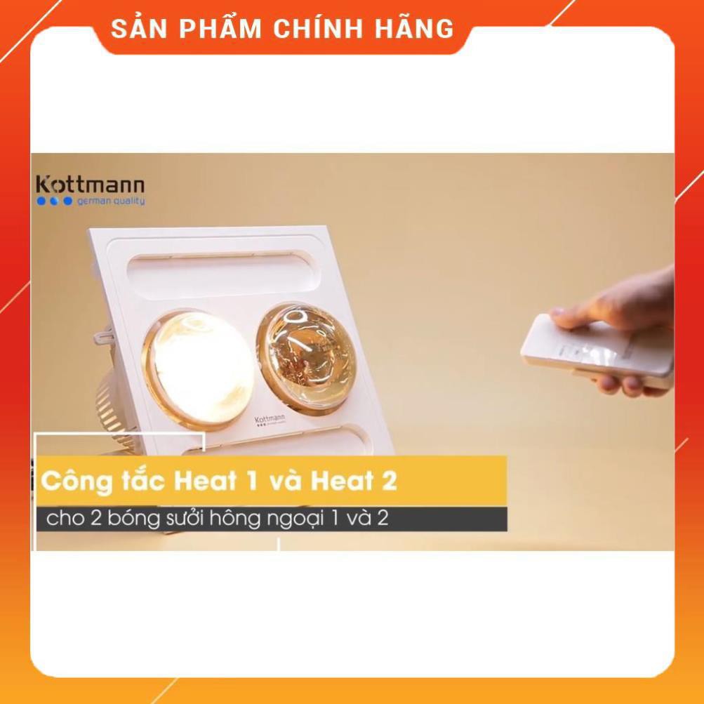 ♥️ [Hỏa tốc 1 giờ] [FREESHIP] Đèn sưởi 2 bóng Kottmann âm trần có điều khiển từ xa K9-R - Hàng cao cấp - BH 12 tháng