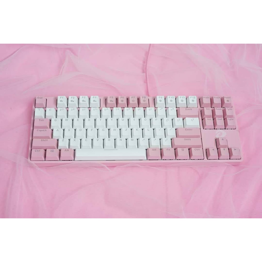 Bàn phím cơ Gaming DAREU EK87 PINK-WHITE (PINK-LED, Blue/ Brown/ Red D switch) | WebRaoVat - webraovat.net.vn