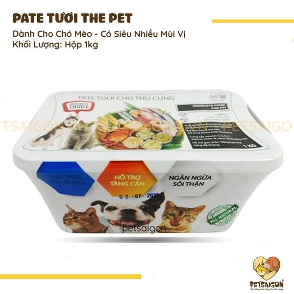 [CHÍNH HÃNG] PATE TƯƠI THE PET CHO CHÓ MÈO - HỘP 1KG