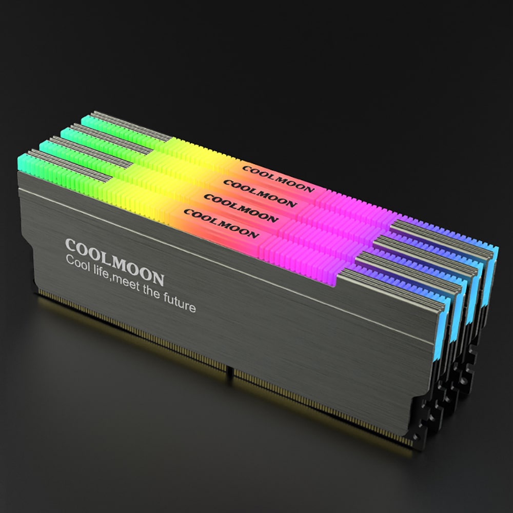Tản nhiệt Ram Coolmoon ARGB RA-1 - Ốp tản nhiệt Ram A-RGB đồng bộ main sync led RGB