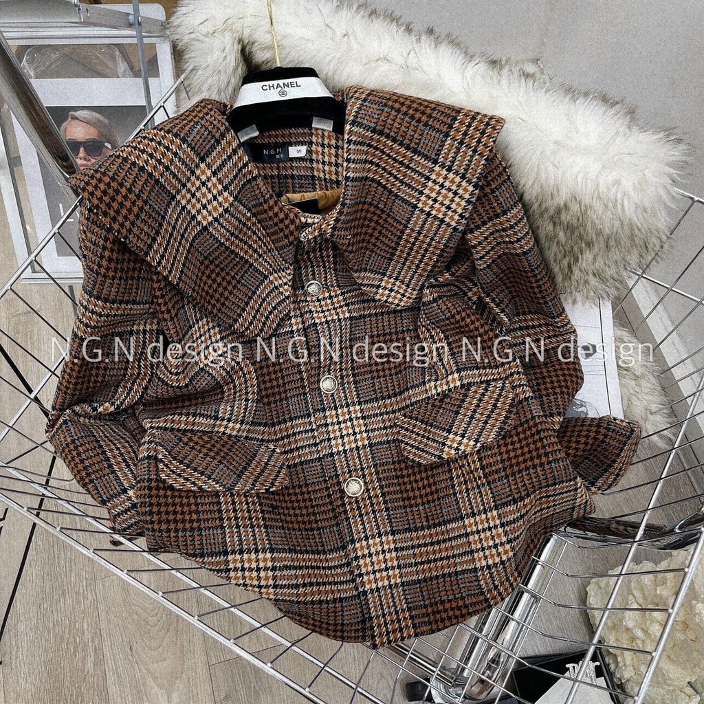 ÁO KHOÁC DẠ CỔ PITER CARO CÚC NGỌC SỊN SÒ SIÊU HOT