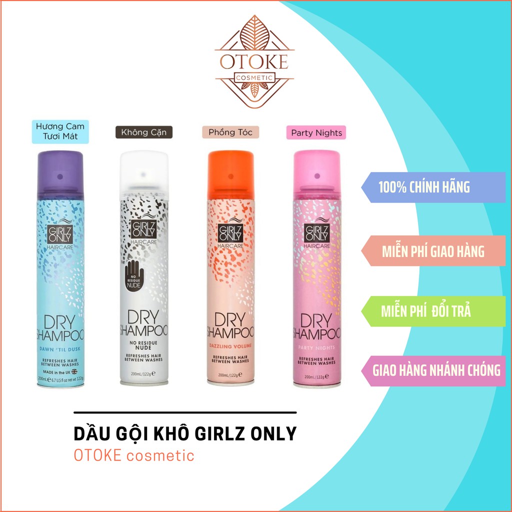 DẦU GỘI KHÔ GIRLZ ONLY DRY SHAMPOO 200ML