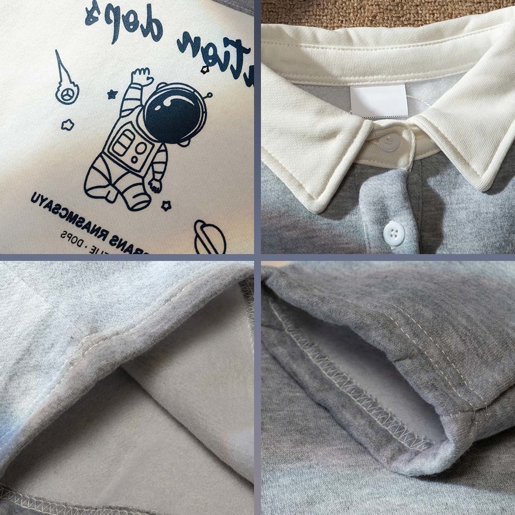 [Hàng Order] Áo Polo GATIONDOPS có cổ ULzzang form rộng dài tay dày dặn Unisex mới nhất thu đông 2021 OR023 | BigBuy360 - bigbuy360.vn