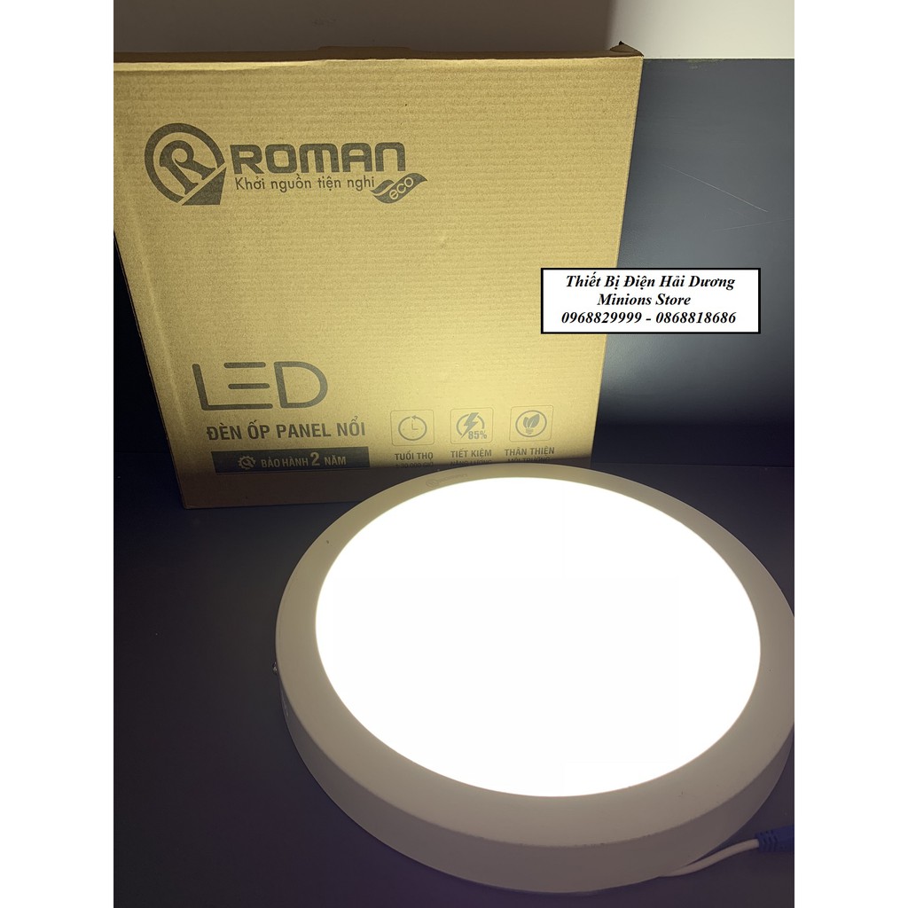 Đèn ốp nổi panel LED Roman ELT8006/8007 24W (Vuông/Tròn) - Bảo hành 24 tháng