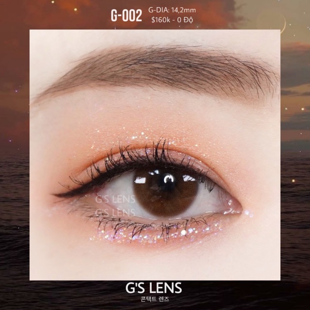 Kính Áp Tròng G'S LENS mã G-002 BROWN Nâu Cam Không Tối Quá 0 Độ