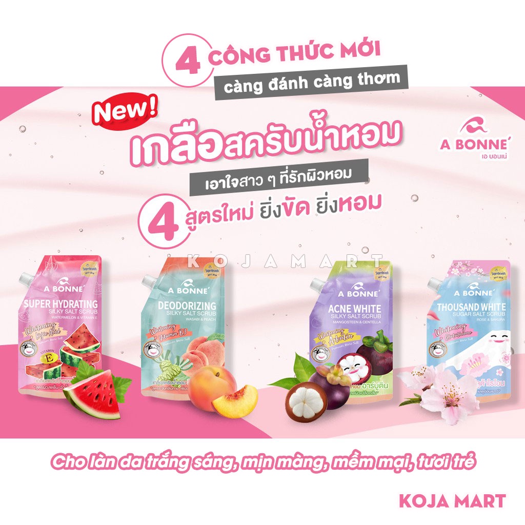 Muối tắm sữa bò tẩy tế bào chết A Bonne Spa Milk Salt 350g Thái Lan - Mẫu mới