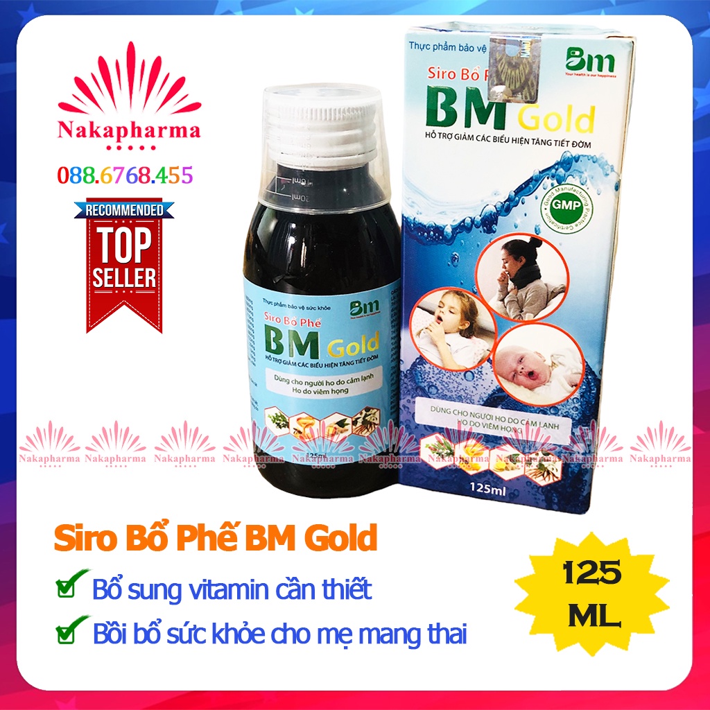 Siro Ho Bổ Phế BM Gold Bạch Mai – Giảm các biểu hiện tăng tiết đờm, ho do cảm lạnh, viêm họng, đau rát cổ họng