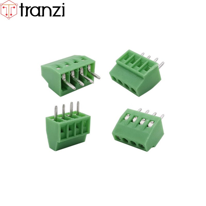 Cầu đấu 2.54mm KF128 2.54 4P chân cắm thẳng xanh - túi 5 cái