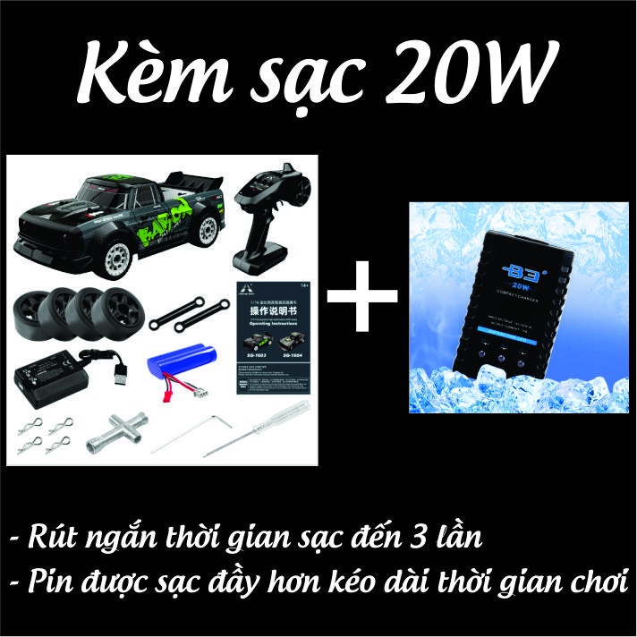 Xe mô hình điều khiển từ xa RC tốc độ cao 2.4G Mini 1/16 – kèm bánh Drift