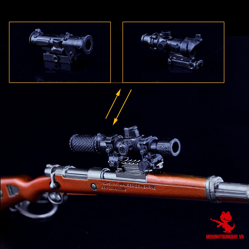 Mô Hình PUBG Kar98 Classic Tặng Kèm 3 Scope Và Kệ Trưng Bày 19cm