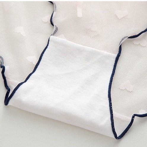 Quần Lót Ren Sexy Viền Màu Phối Họa Tiết Trái Tim Gợi Cảm Quyến Rũ KIMCHIBIKINI đồ chip Nữ mềm mại thoáng mát QL164