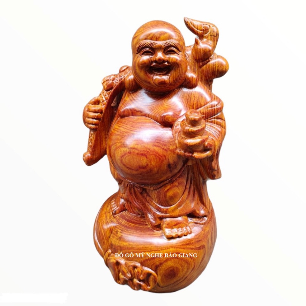 Tượng phật di lặc tài lộc gỗ hương cao 40 cm