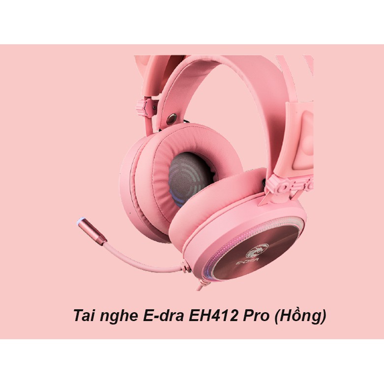 Tai nghe Gaming E-Dra EH412 Pro Pink Led RGB - Hàng Chính Hãng
