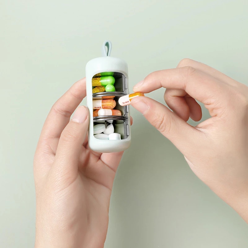 Hộp Đựng Thuốc 3 Ngăn Bằng Nhựa Dễ Thương Ốp