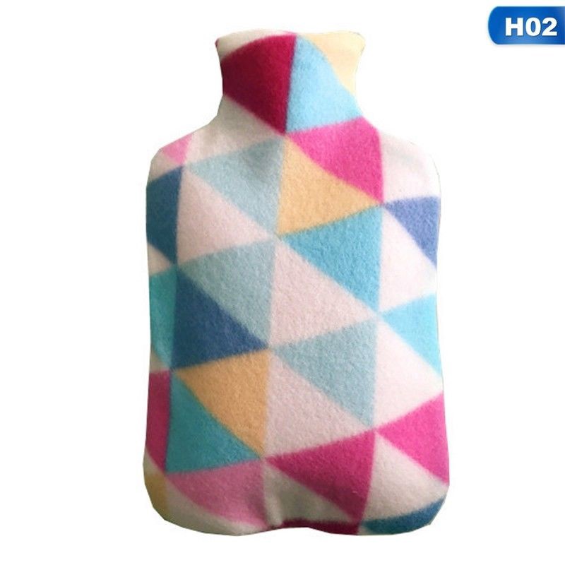 2000ml Fleece Hot Water Bottle Bag Cover Hand Warmers Winter Home Office Therapy