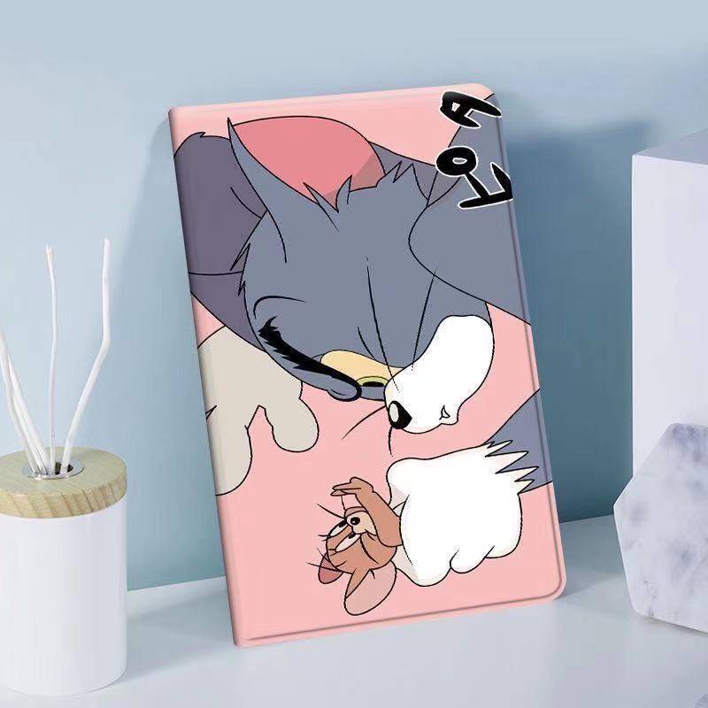 Bao Da Máy Tính Bảng In Hình tom &amp; Jerry Hoạt Hình Cho apple ipad Air1 5 / 6 ipad mini 1 / 2 / 3 / 4 / 5