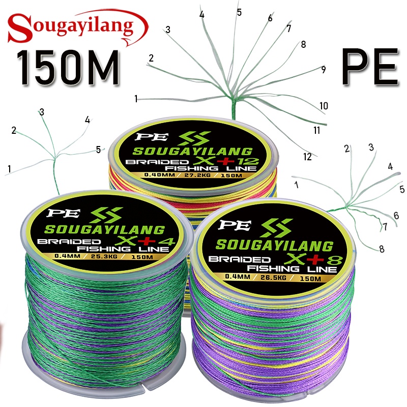 Cuộn Dây Câu Sougayilang 150m 4X / 8X / 12X 12lb-60lb Bằng PE Siêu Bền