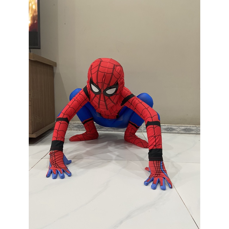 Quần áo người nhện Spiderman liền thân dài tay bé từ 16kg đến 35kg