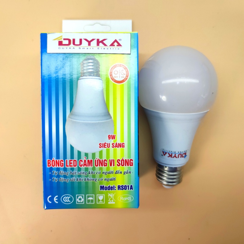 Bóng đèn cảm ứng vi sóng DUYKA RS01A, đuôi E27 - 9W siêu sáng