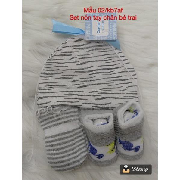 SET NÓN BAO TAY BAO CHÂN SƠ SINH - COMBO NÓN GĂNG TAY VỚ / TẤT SƠ SINH - BỘ 3 MÓN SƠ SINH - ĐỒ DÙNG SƠ SINH