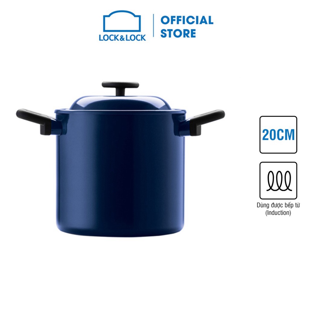 [HÀNG CHÍNH HÃNG] Nồi Decore Lock&Lock, 20CM, hai tay cầm - màu Navy - LDE1204IH