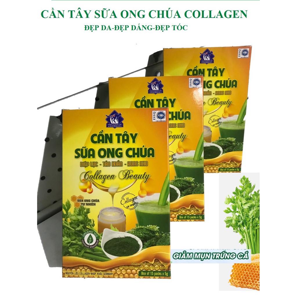 Bột Cần tây sữa Ong chúa thanh lọc cơ thể Hàng chính hãng