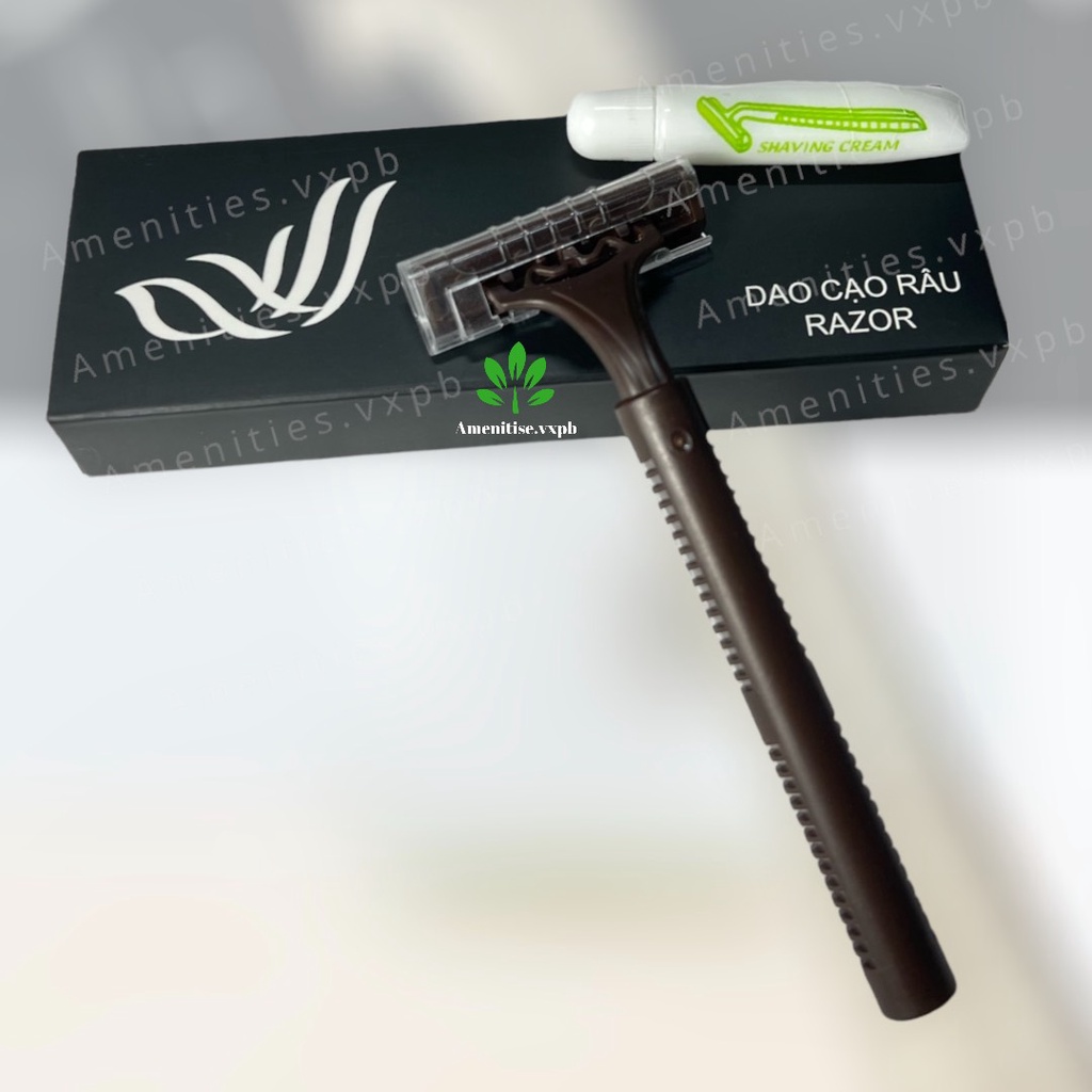 100 dao cạo nâu đựng vỏ hộp giấy (mẫu cánh chim) dùng 1 lần cho khách sạn