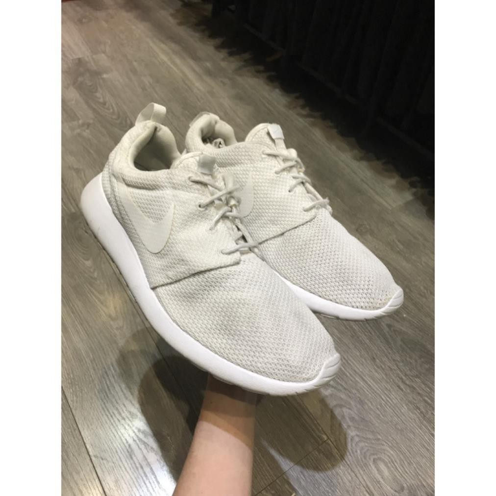 [Real] Giày nike nike Roshe Run  2hand trắng 42.5 27cm . HOT . : : ↭