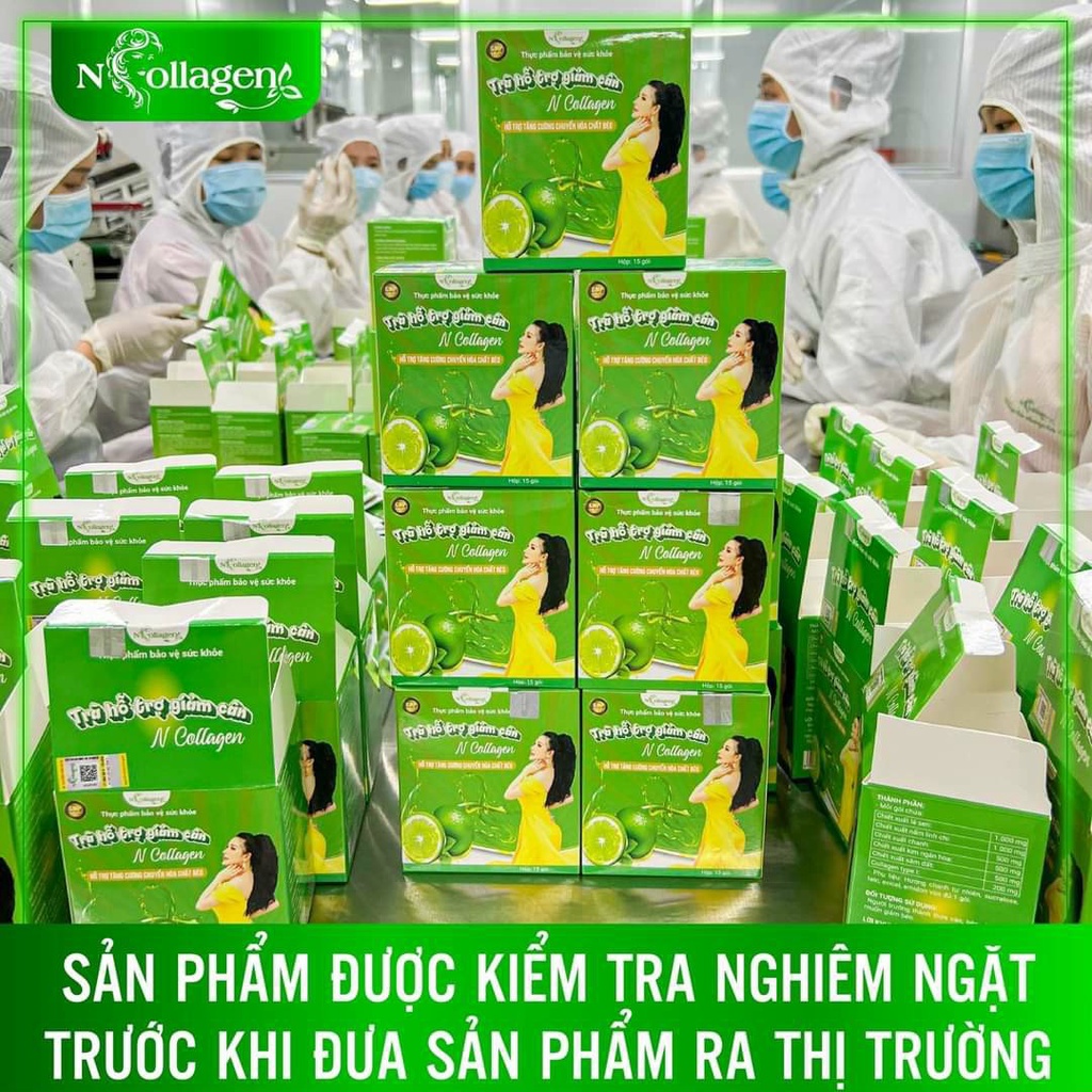 Trà giảm cân vị chanh an toàn hiệu quả Ncollagen 15 gói  - Tặng kèm gói detox tan mỡ 15 viên