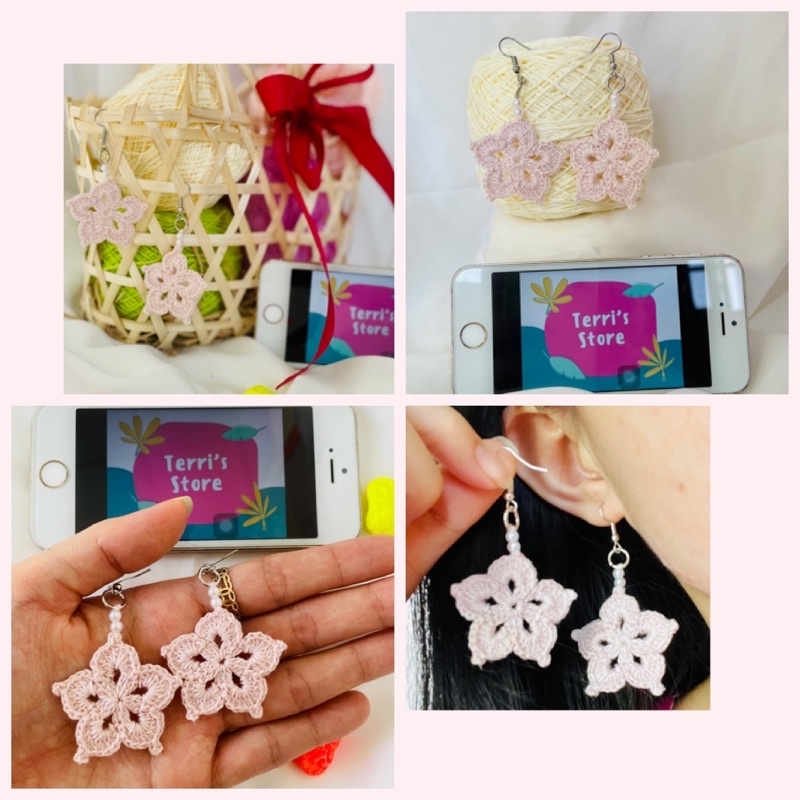 Earrings - Bông tai Handmade thủ công nhiều mẫu làm bằng len sợi - Tone màu Hồng Pastel