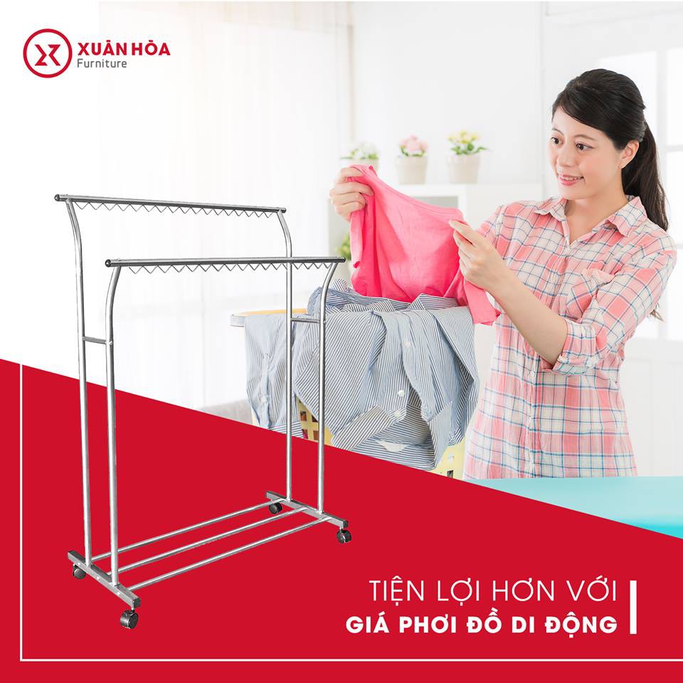 Giá phơi đồ quần áo inox Xuân Hòa ZA-09-01