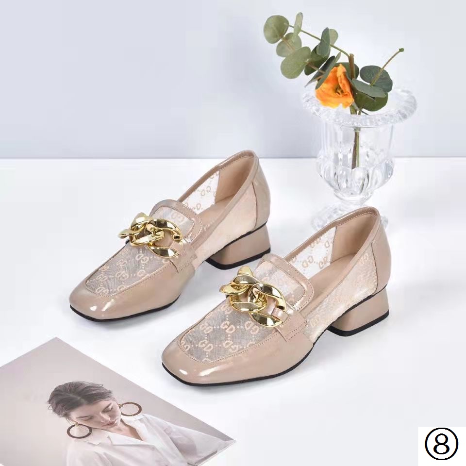 Giày Cao Gót Da Thật Mũi Vuông Phối Lưới Thời Trang Anh Quốc 2022 Cho Nữ