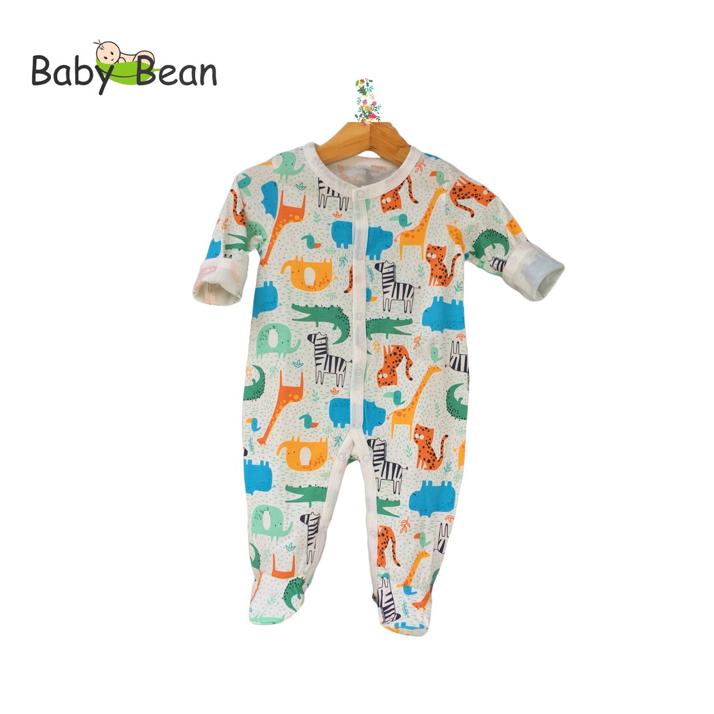 Bộ Bodysuit Thun Cotton Dài Liền Tất Bé Sơ Sinh Trai BabyBean (MẪU NGẪU NHIÊN)