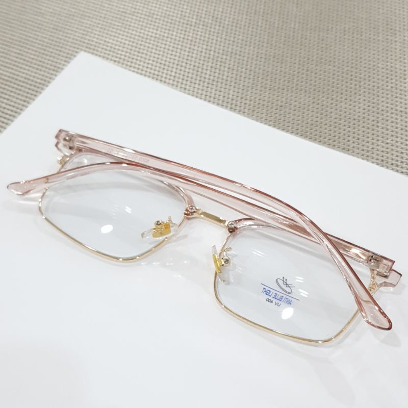 Gọng kính dáng vuông nhựa siêu nhẹ + lắp tròng kính cận theo yêu cầu