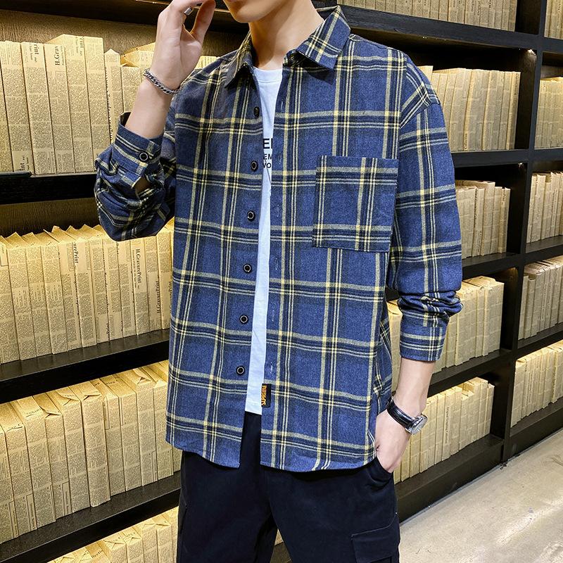 Áo Sơ Mi Nam Tay Dài Kẻ Sọc Phong Cách Nhật Bản