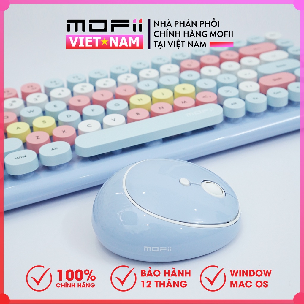 Combo Bàn Phím và Chuột Khô Dây MOFII CANDY MIXED Chín màu vàng. Tương thích CẢ HỆ ĐIỀU HÀNH WINDOWS VÀ MACOS