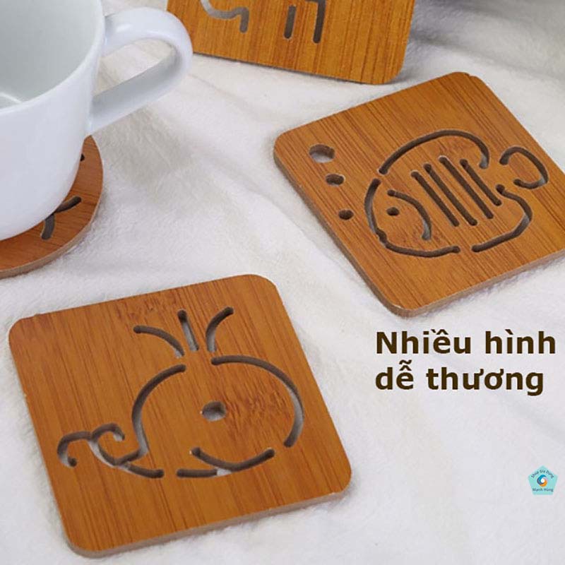 MIẾNG LÓT LY, TÁCH, CỐC -, BẰNG GỖ NHIỀU MẪU ĐẸP [LÓT LY GỖ NHỎ]