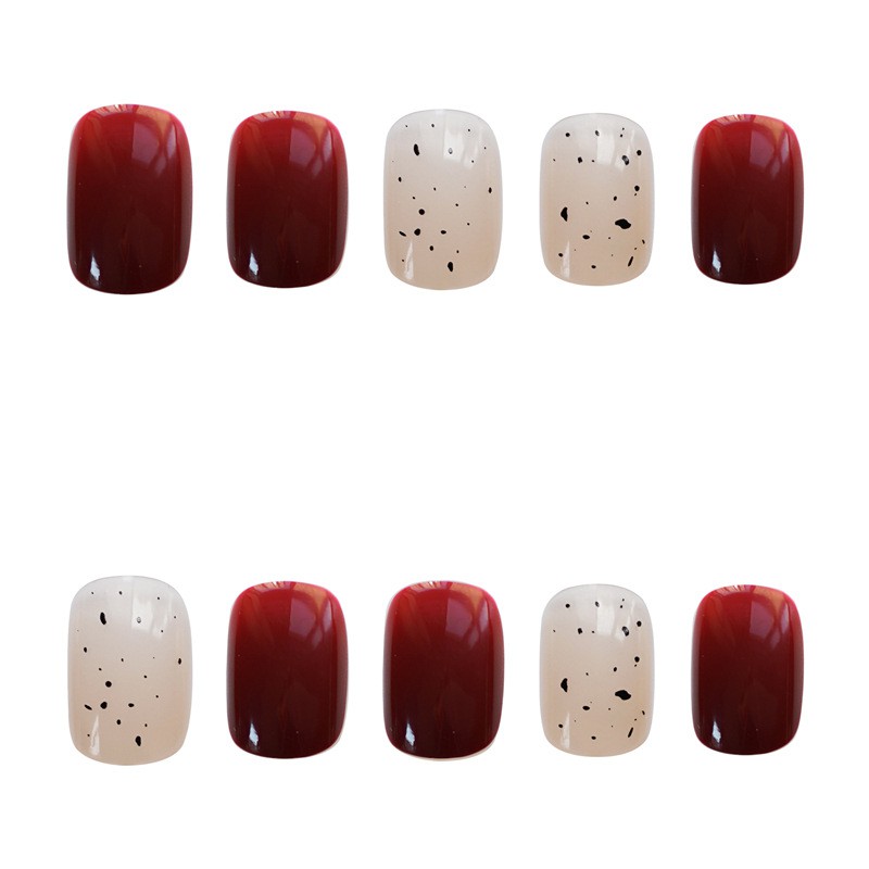 Bộ 24 móng tay giả Nail Nina  họa tiết màu vang mã PD-91【Tặng kèm dụng cụ lắp】