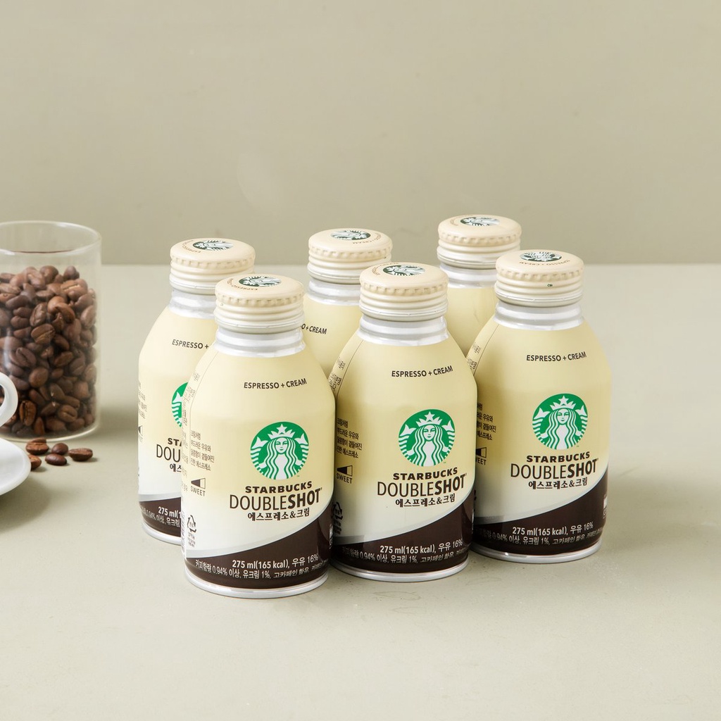 Cà phê sữa đóng chai Starbucks Double Shot Espresso + Cream 275ml - 스타벅스 커피캔 에스프레소&amp;크림 - Hàng nội địa Hàn Quốc