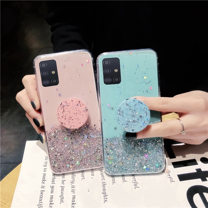 Ốp Điện Thoại Tpu Kim Tuyến Sao Lấp Lánh Có Khuyên Đeo Samsung A13 A23 A33 A53 A73 5G A54 A34 A14 LTE 4G 5G