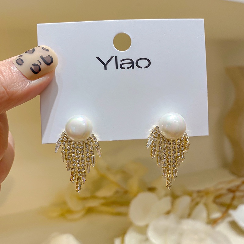 Bông Tai Tua Rua Hình Trái Tim Đính Ngọc Trai 2022 Cho Nữ AAA S925