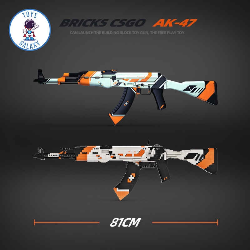 Đồ Chơi Lắp Ráp Mô Hình PUBG AK-47 Asiimov Bắn Thun Nịt MOC Kevin183 / CSGO Cảnh Sát, Quân Đội